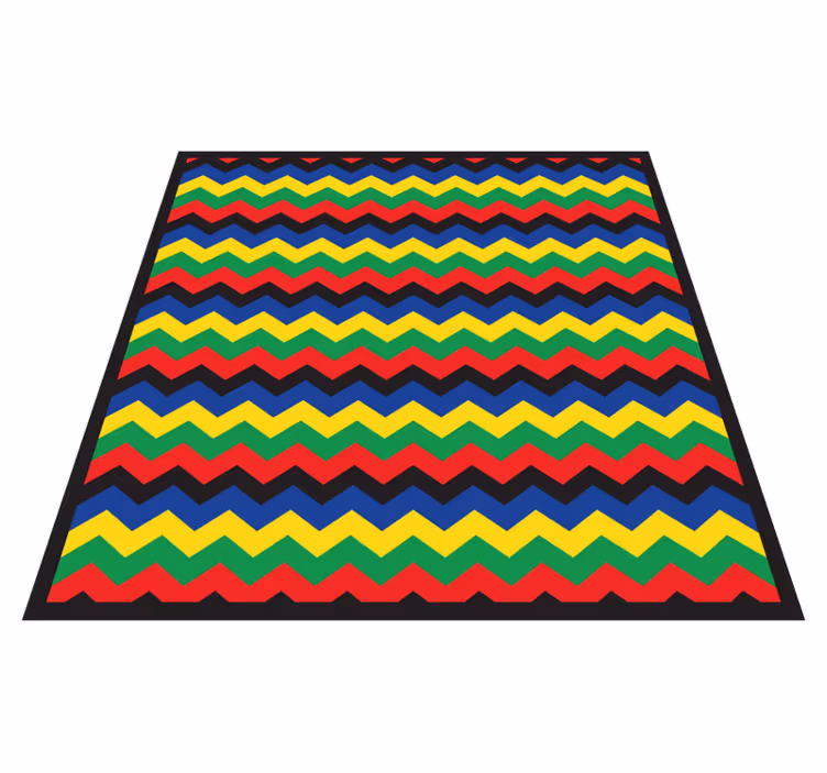 živý klikatý prvek Geometrický vinylový koberec - TenStickers