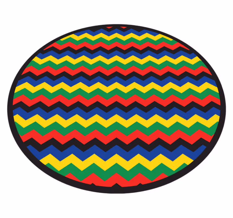 Geometrický vinylový koberec v barevném zigzagu - TenStickers