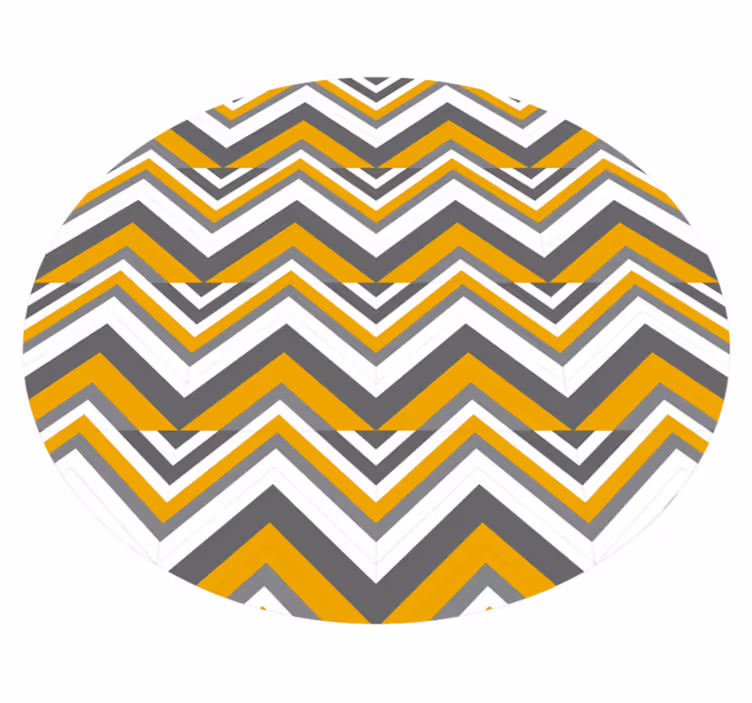 Geometrický vinylový koberec šedý a žlutý chevron - TenStickers