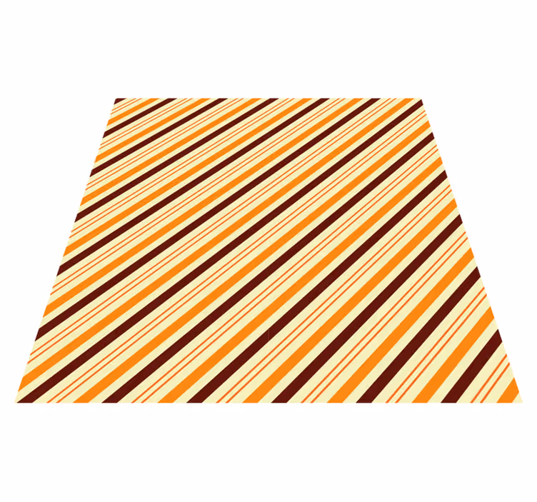 Retro čtvercový vinylový koberec s oranžovým a hnědým vzorem - TenStickers