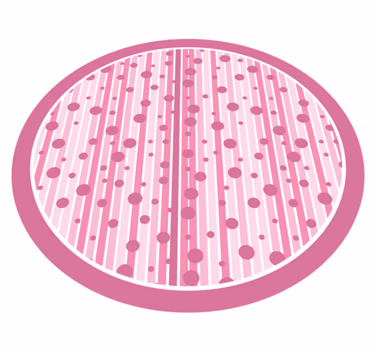 Vinylový koberec do školky růžové pruhované tečky - TenStickers