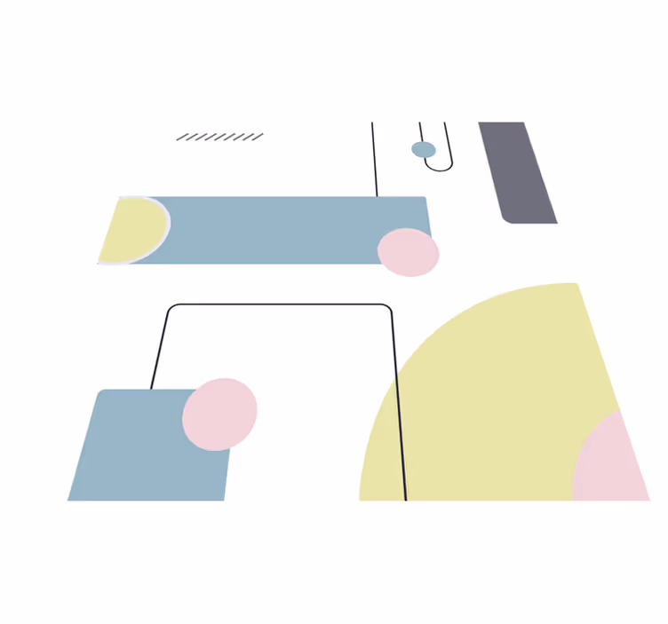 Minimalistický vinylový koberec abstraktní pastelové tvary - TenStickers