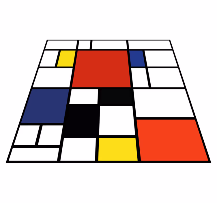 Abstraktní barevné bloky čtvercový vinylový koberec - TenStickers