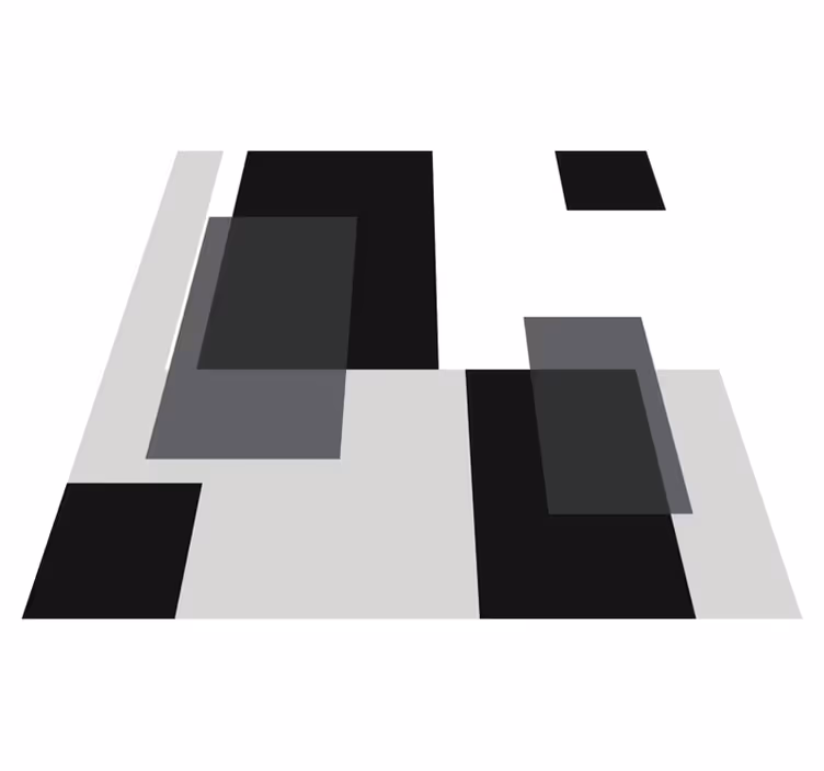 čtvercový vinylový koberec z černobílých barevných bloků - TenStickers