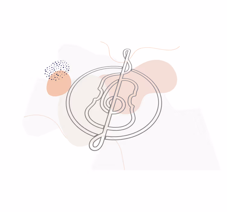 Obrys hudební noty Moderní vinylový koberec - TenStickers