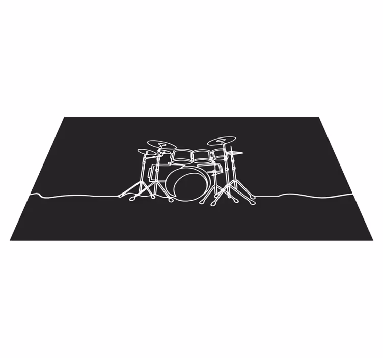 Line art drum elegantní design moderní koberec - TenStickers