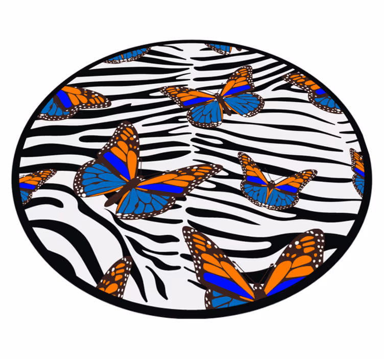 Motýlí zebra pruhy Vinylový koberec se zvířecím potiskem - TenStickers