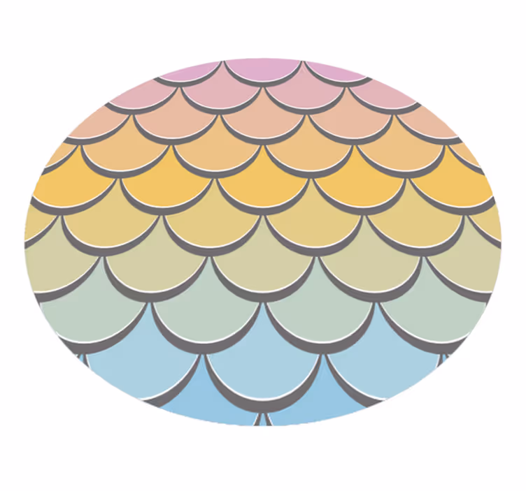 Barevné rybí šupiny vinylový koberec - TenStickers