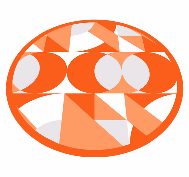 Oranžové retro vzory Geometrický vinylový koberec - TenStickers