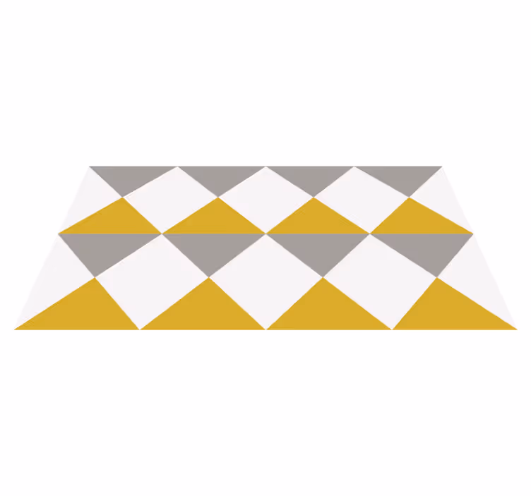 šedé a žluté diamanty Geometrický vinylový koberec - TenStickers