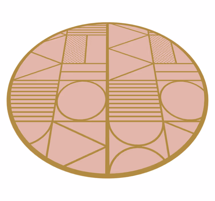 Růžový motiv Geometrický vinylový koberec - TenStickers
