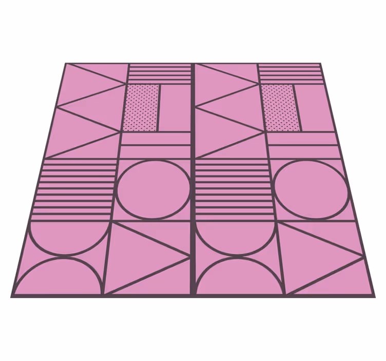 Motiv růžových tvarů Geometrický vinylový koberec - TenStickers