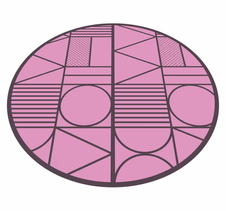 Růžové tvary Geometrický vinylový koberec - TenStickers