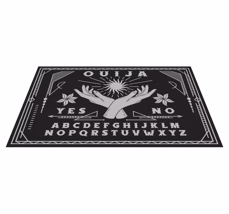 černobílý ouija deska vinobraní koberec - TenStickers
