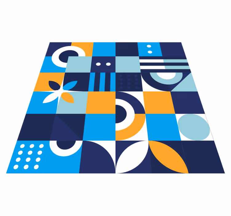 Geometrické barevné tvary Vinylový koberec s efektem dlaždic - TenStickers
