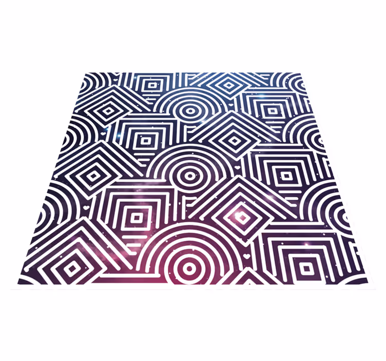 Složité kruhy a čtverce Geometrický vinylový koberec - TenStickers