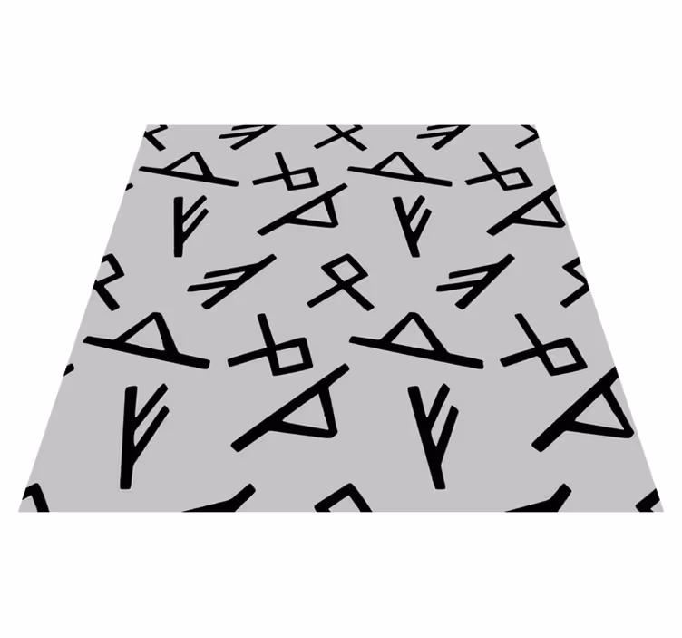 Stylové černé tvary Geometrický vinylový koberec - TenStickers