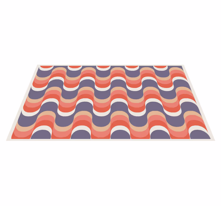 Geometrický vinylový koberec vlnková barevná paleta - TenStickers