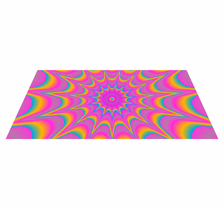 Psychedelický optický retro hvězdný obdélníkový koberec - TenStickers