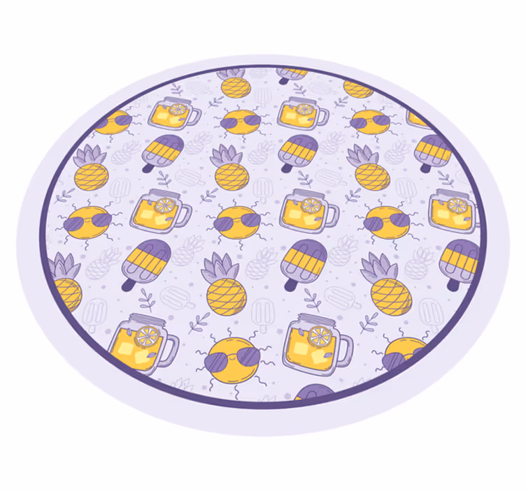 Ručně tažené letní ananas vzor moderní koberec - TenStickers
