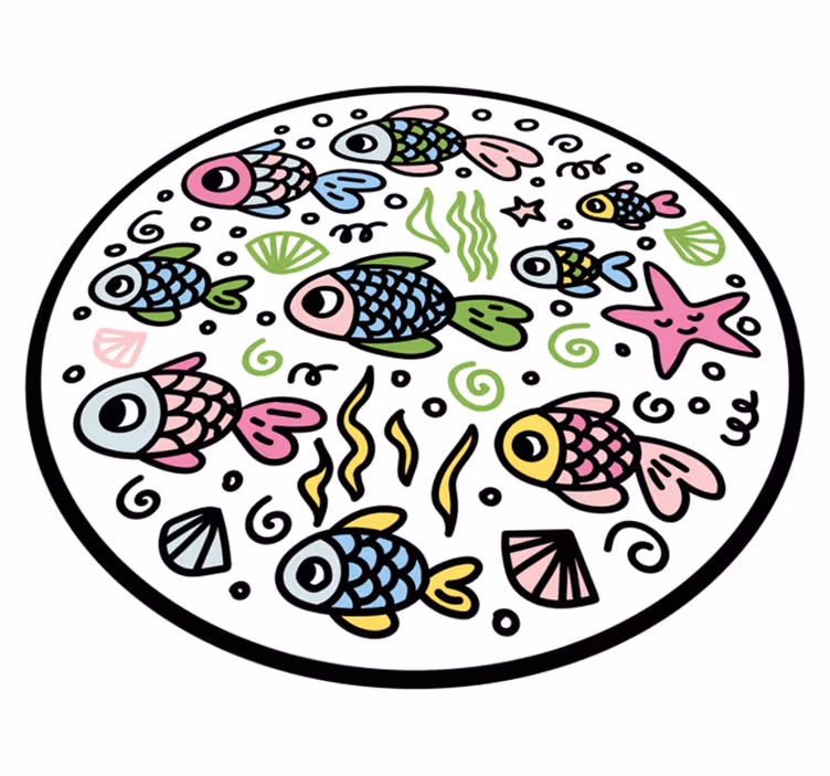Barevné rybí vzory Zvířecí vinylový koberec - TenStickers