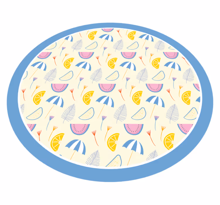 Pastelový meloun a deštníky moderní koberec - TenStickers