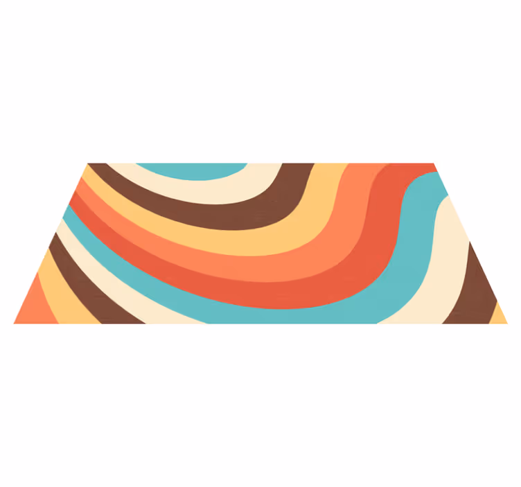 Retro vlnový vzor Moderní vinylový koberec - TenStickers