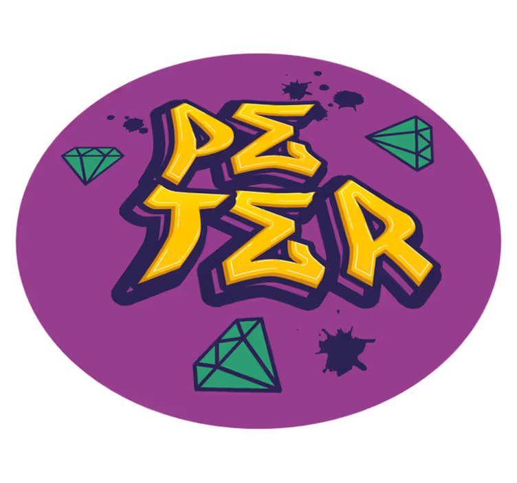 Umění a diamanty Vinylový koberec se jmény - TenStickers