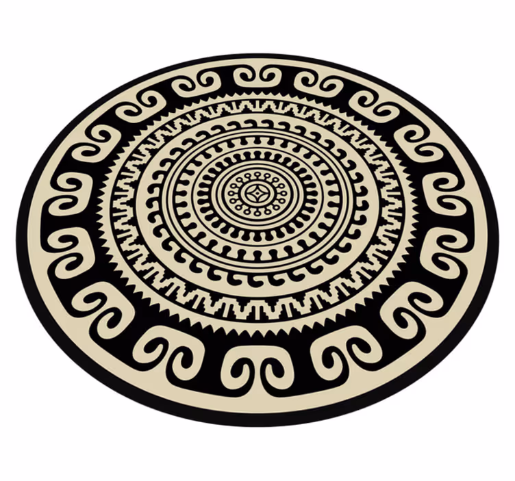 Klasický kruhový vzor Mandala vinylový koberec - TenStickers