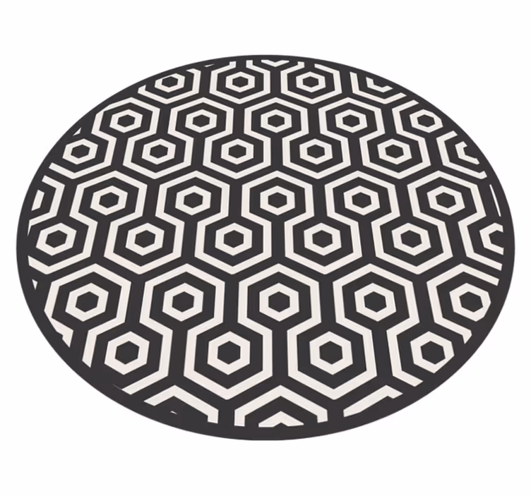 Geometrický černobílý tvar vintage koberec - TenStickers