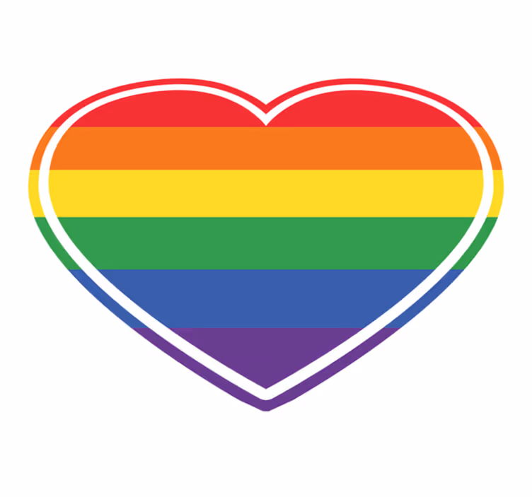 Gay pride byt v ložnici ve tvaru srdce - TenStickers