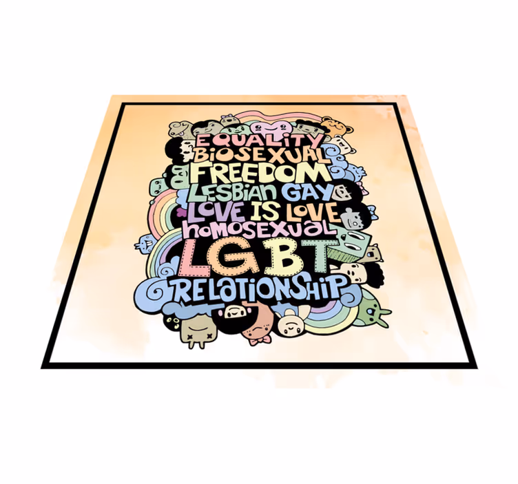 Barevné lgbt zprávy Vinylový koberec s frázemi - TenStickers