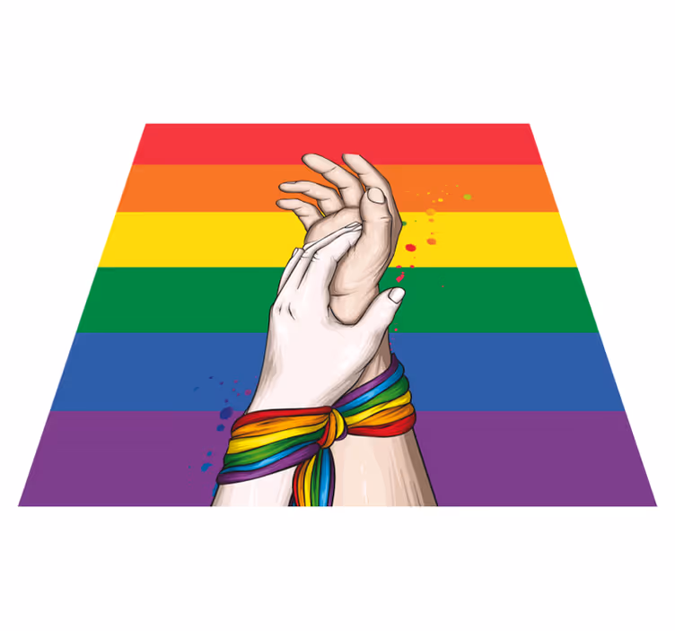 Duha jednoty v rukou Vinylovy koberc pro události - TenStickers
