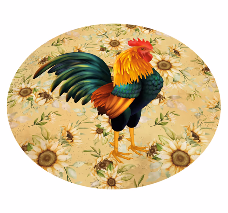 Vinylový koberec s květinami a rostlinami rooster - TenStickers