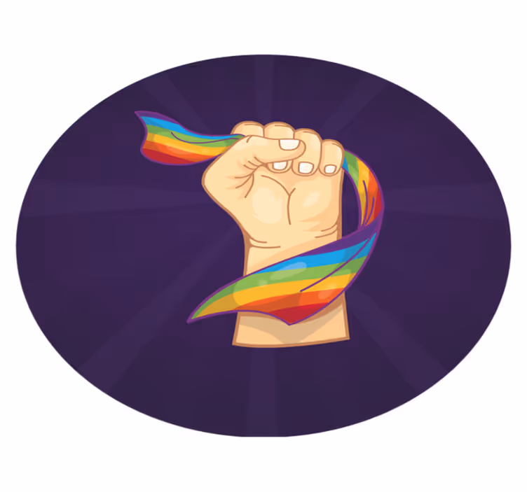 Hrdá duhová pěst Vinylový koberec pro teenagery - TenStickers