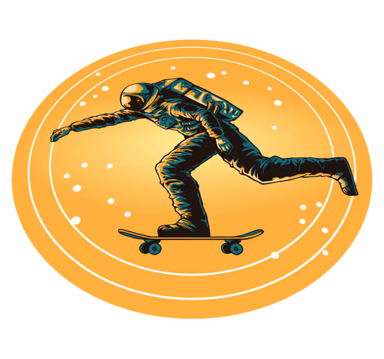 Vinylový koberec do ložnice pro astronauty na skateboardu - TenStickers