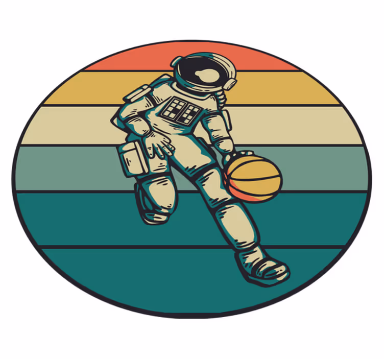 Vinobraní basketbalový koberec do ložnice pro astronauty - TenStickers