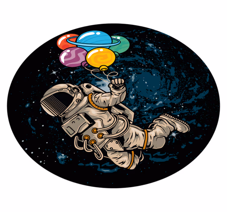 Astronaut s balónky Ostatní Vinylový koberec - TenStickers