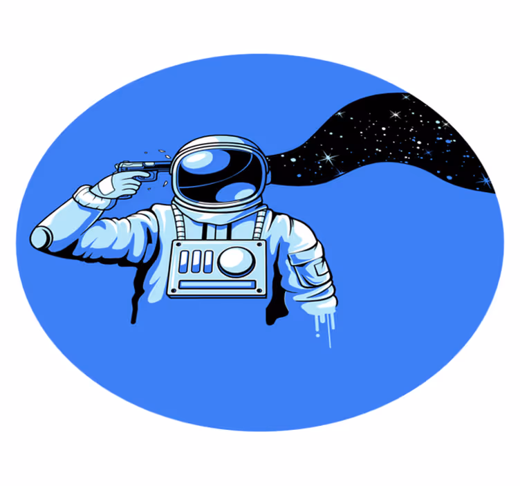 Kosmická scéna astronautů Vinylový koberec pro teenagery - TenStickers