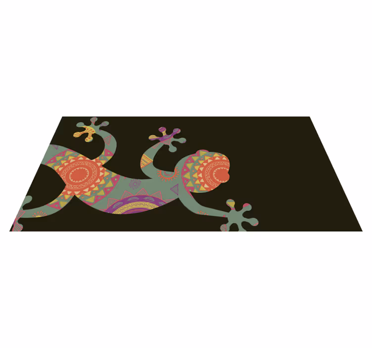 Barevná geometrická ještěrka Mandala vinylový koberec - TenStickers