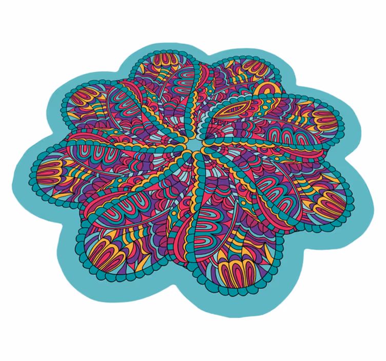 Zářivý barevný motiv Mandala vinylový koberec - TenStickers
