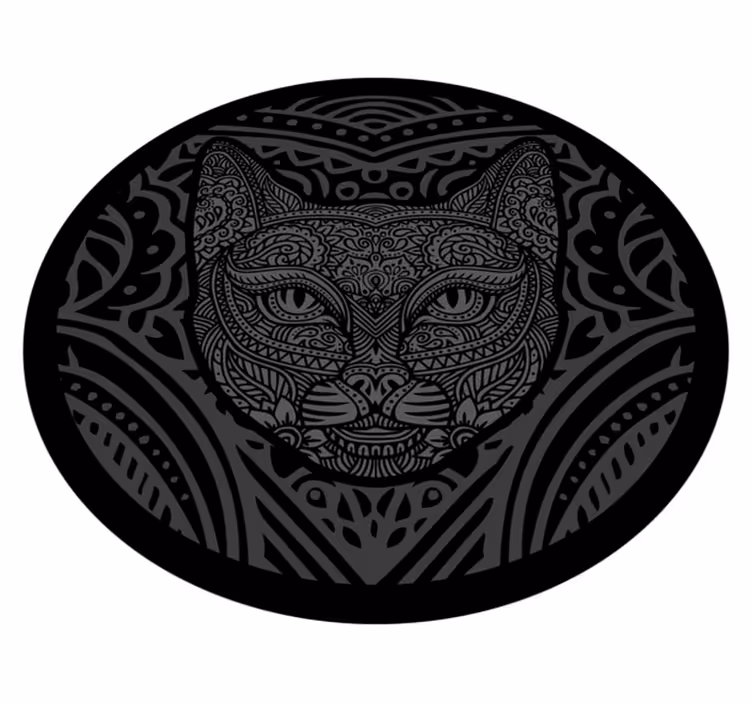 Krásný kočičí mandalový vinylový koberec - TenStickers