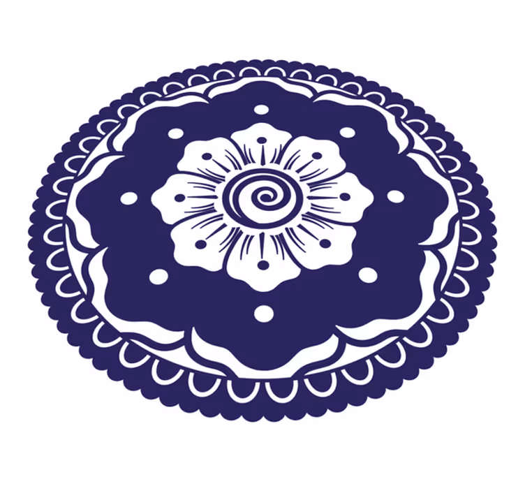 Námořnické květinové aranžmá Mandala vinylový koberec - TenStickers