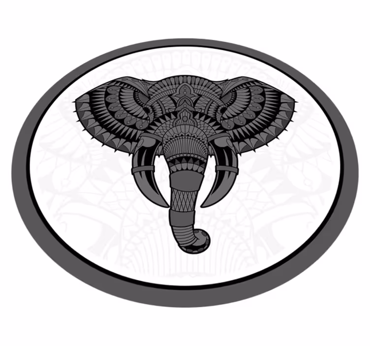 Zvířecí vinylový koberec sloní šedá mandala - TenStickers