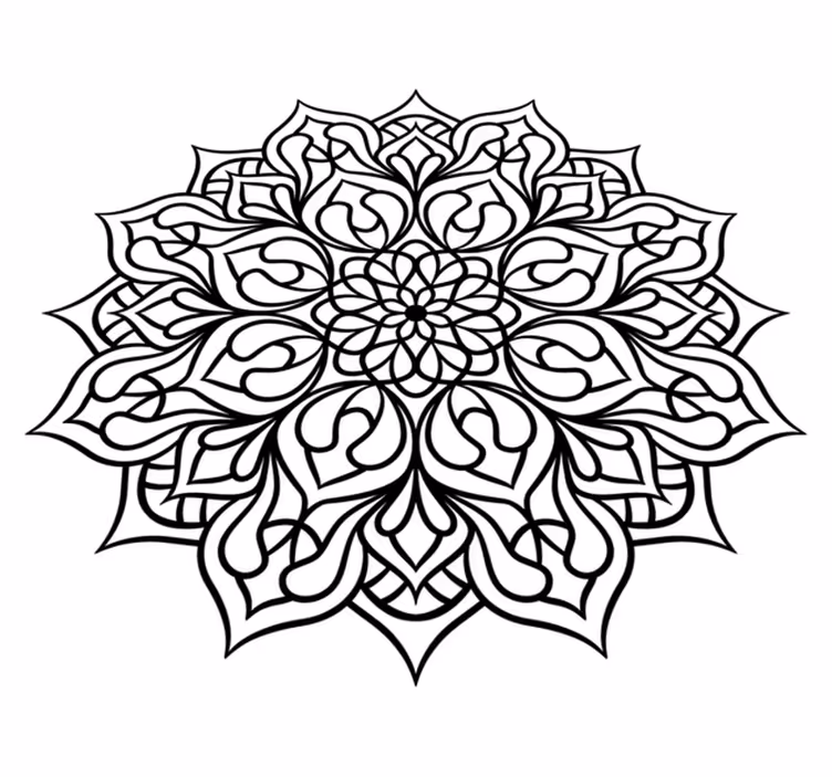 Elegantní fialový vzor Mandala vinylový koberec - TenStickers