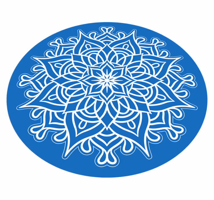 Složitá modrá kompozice Mandala vinylový koberec - TenStickers