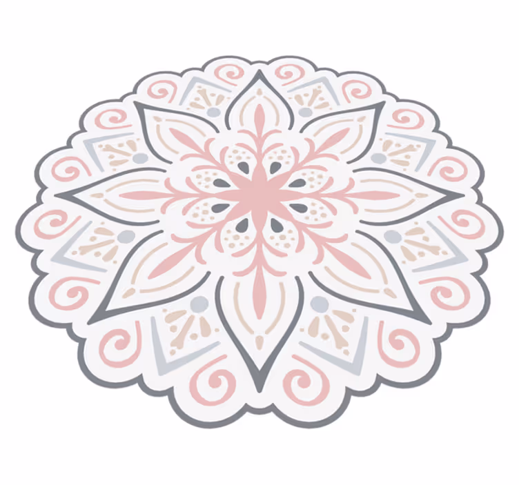 Půvabný květinový prvek Mandala vinylový koberec - TenStickers