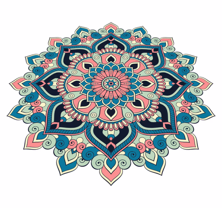 Barevný vzor mandala vinylový koberec - TenStickers