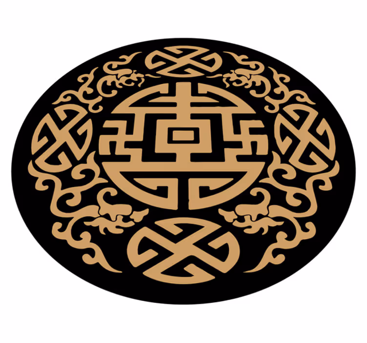 Pevný zenový vzor mandaly, vinylový koberec - TenStickers