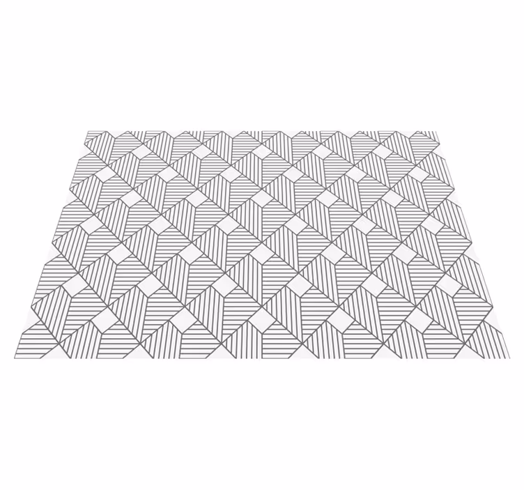 šedý vzorovaný styl Geometrický vinylový koberec - TenStickers